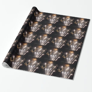 Weißes und goldenes Feuerwerk II Patriotische Feie Geschenkpapier