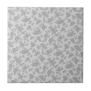 Weißes und graues zweiteiliges Blumenmuster Fliese