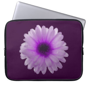 Weißes und Lila Marigold-Notebook Laptopschutzhülle
