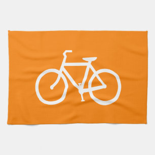 Weißes und oranges Fahrrad Küchentuch