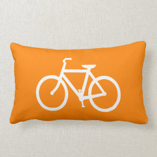 Weißes und oranges Fahrrad Lendenkissen