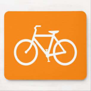 Weißes und oranges Fahrrad Mousepad