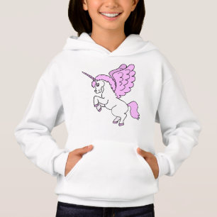 Weißes und rosa Einhorn Hoodie