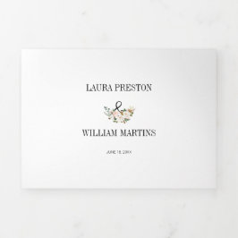 Weißes und rosa Magnolia Blumengebäck Foto Dreifach Gefaltete Einladung