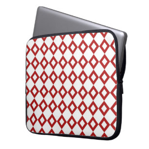 Weißes und rotes Diamantmuster Laptopschutzhülle