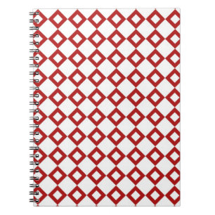 Weißes und rotes Diamantmuster Notizblock