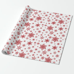 weißes und rotes Schneeflottpapier Geschenkpapier