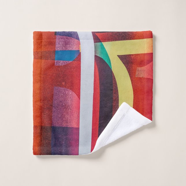 Weißes und rotes Textil Waschlappen (Waschlappen)