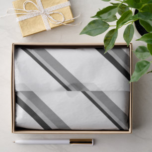 Weißes und schwarzes diagonal gestreiftes Tissue-W Seidenpapier