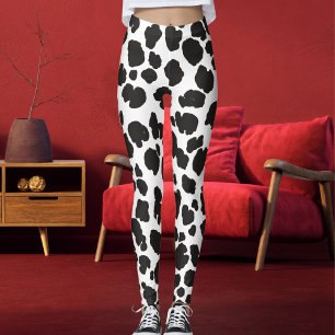 Weißes und schwarzes Fleckenmuster Safari-Leoparde Leggings