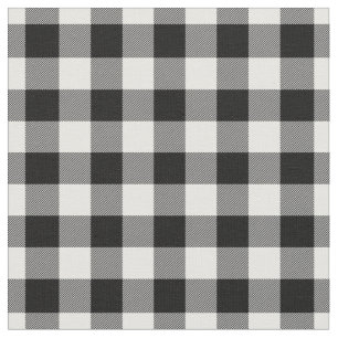 Weißes und schwarzes Gingham-Karo Stoff