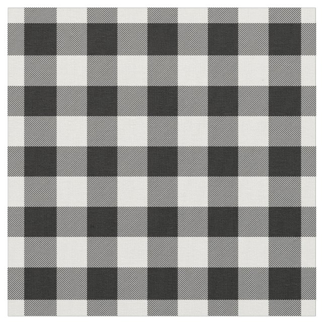 Weißes und schwarzes Gingham-Karo Stoff (Nahaufnahme)