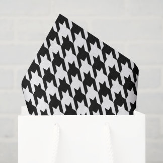 Weißes und schwarzes Houndstooth-Muster Seidenpapier