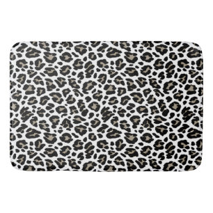 Weißes und schwarzes Leopard Badematte