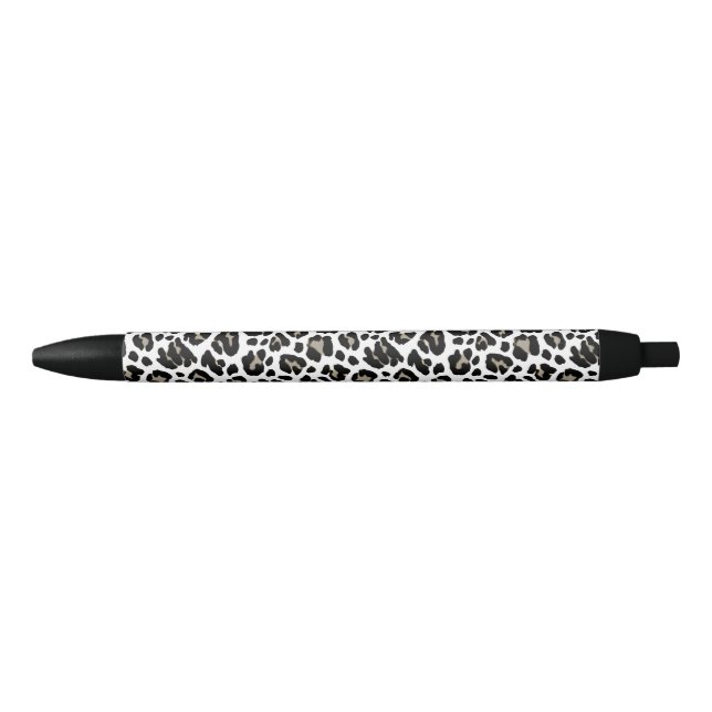 Weißes und schwarzes Leopard Kugelschreiber (Vorderseite)