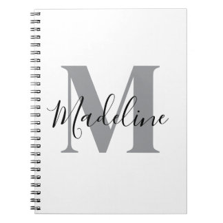 Weißes und schwarzes Monogramm Elegant Notizblock