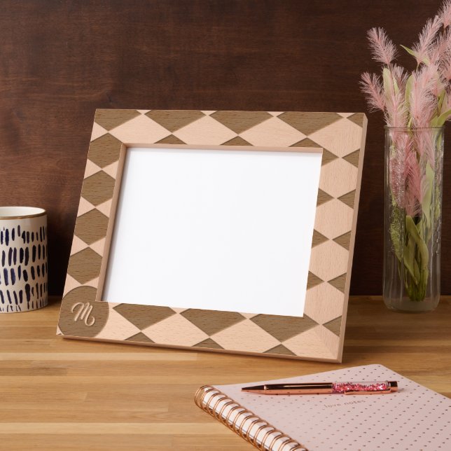 Weißes und schwarzes Rautenmuster Geätzte Rahmen (Links)