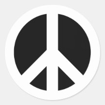 Weißes und schwarzes Rund-Friedens-Symbol