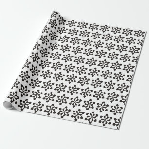 Weißes und schwarzes Schneeflockenmuster Geschenkpapier