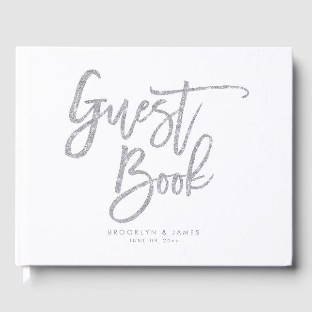 Weißes und silberes Gästebuch (Vorderseite)
