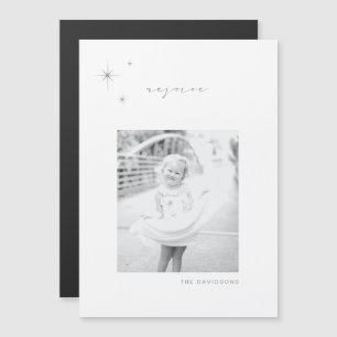 Weißes und silberes strahlendes Urlaubsmagnet Magneteinladung