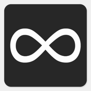 Weißes Unendlichkeitssymbol Quadratischer Aufkleber