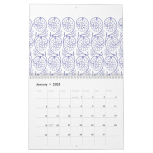 Weißes Verpackungspapier mit einem subtilen, sich Kalender