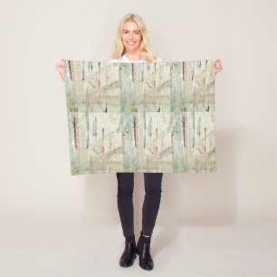 Weißes Vintages Deckblatt Fleecedecke