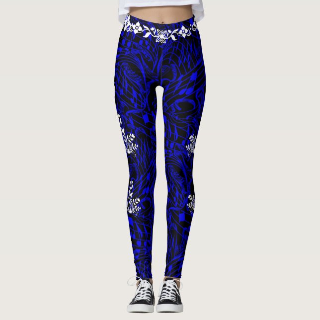 WEISSES VIOLIN AUF NAVEN LEGGINGS (Vorderseite)