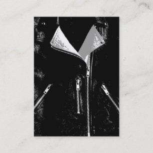 Weißes Visitenkarteschwarzes der Lederjacke molli Visitenkarte