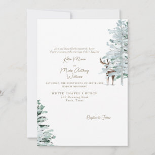 Weißes Waldland bei Hochzeitsfeiern Einladung