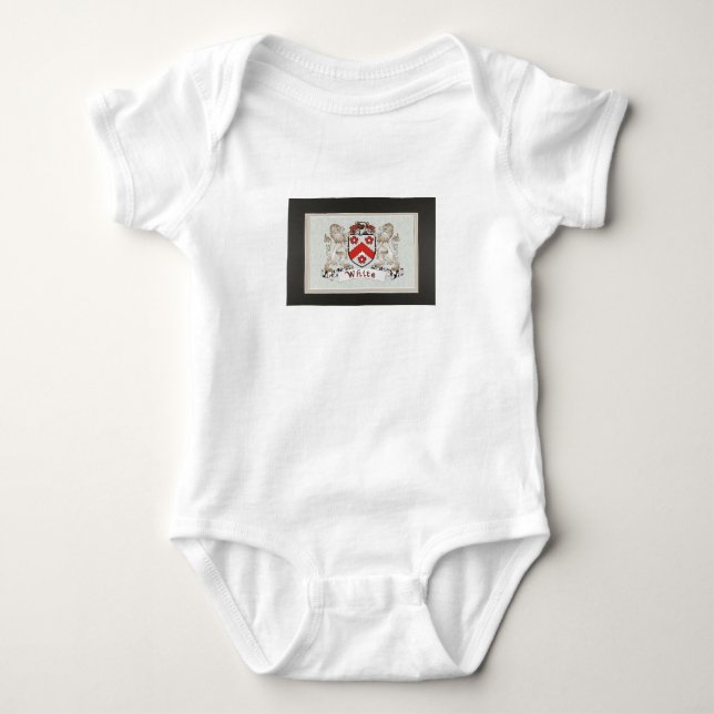 Weißes Wappen Baby Strampler (Vorderseite)