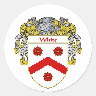 Weißes Wappen (überzogen) Runder Aufkleber