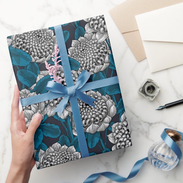 Weißes Waratah-Blume-Packpapier Geschenkpapier (Schenken)