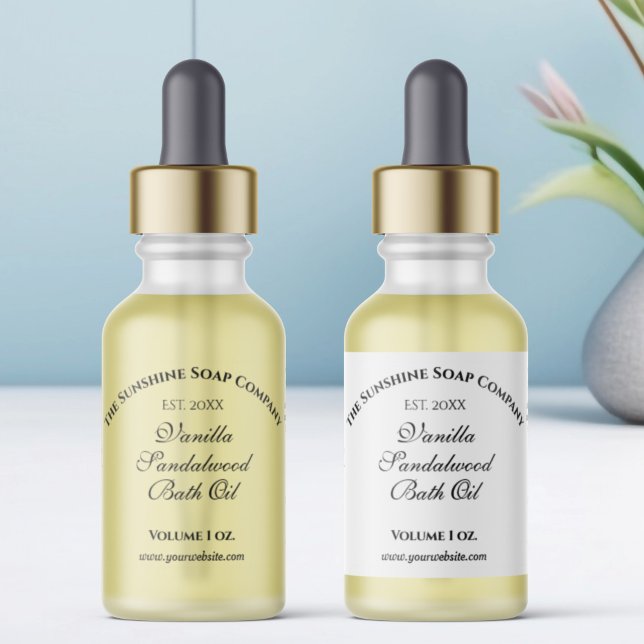 Weißes, wasserdichtes Tropfenflaschen Etikett 1,5" (Von Creator hochgeladen)