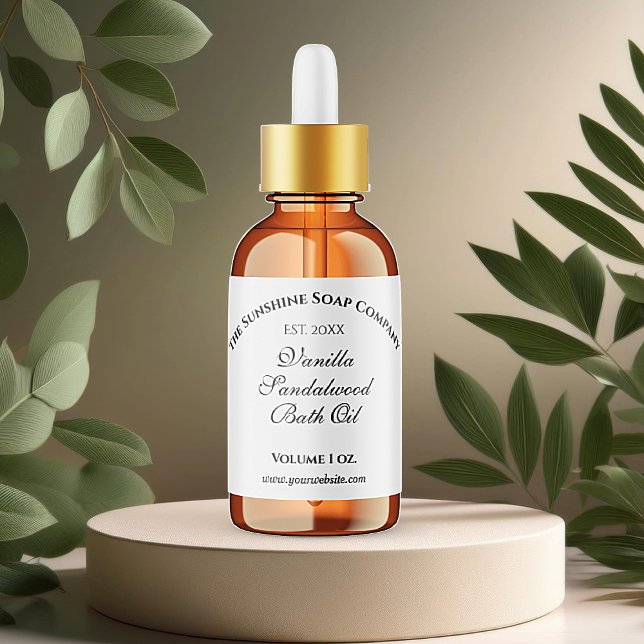 Weißes, wasserdichtes Tropfenflaschen Etikett 1,5" (Von Creator hochgeladen)