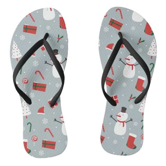 Weißes Weihnachten Flip Flops (Fußbett)
