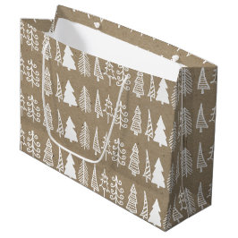 Weißes Weihnachtsbaum-Packpapier-Feiertags-Muster Große Geschenktüte
