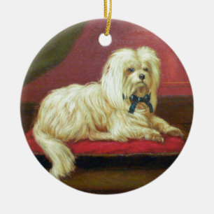 Weißes Weihnachtsmaltesische antike Malerei Keramik Ornament