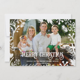 Weißes Weihnachtsvolles Foto-horizontale Feiertagskarte