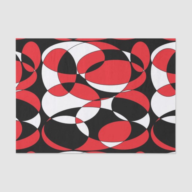 Weißes, weißes und rotes Ellipsenpapier Seidenpapier (Vorderseite)