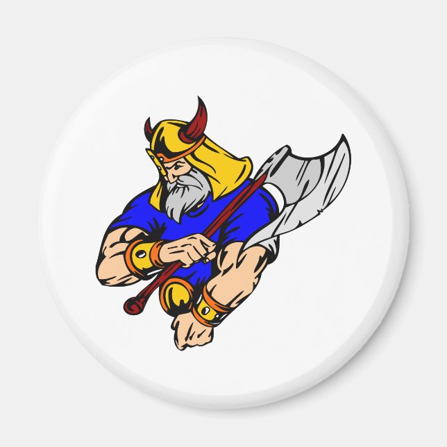 Weißes Wikingbeten Magnet (Vorne)