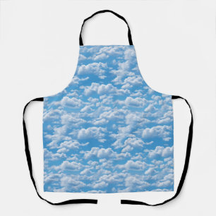Weißes Wolkenmuster auf blauem Himmelsboden Schürze