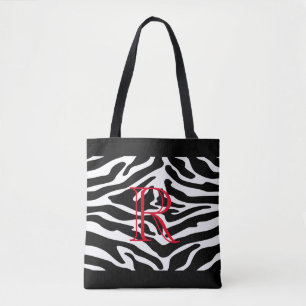 Weißes Zebra-Muster über jede Farbe mit Monogramm