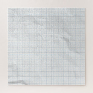 Weißes zerknittertes Papier blaue Linien Puzzle