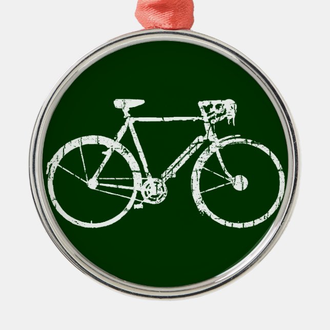 Weißfahrrad Ornament Aus Metall (Vorne)