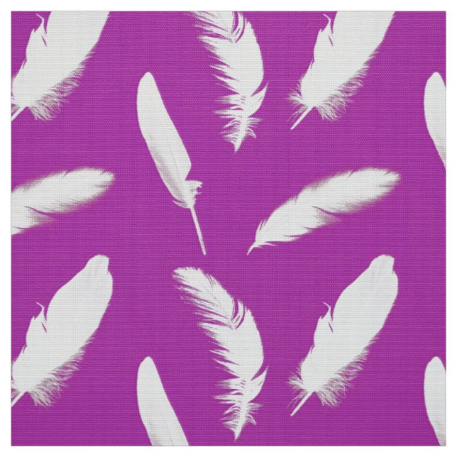 Weißfederdruck auf Amethyst lila Stoff (Muster)