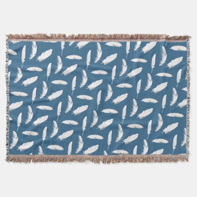 Weißfederdruck auf Denim Blue Decke (Vorderseite)
