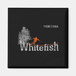Weißfisch Montana im Stil der 1980er Jahre altes S Magnet
