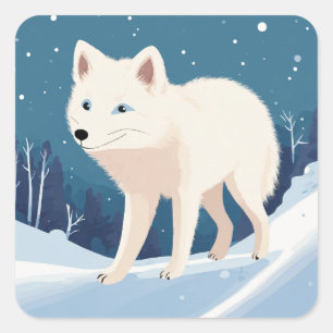 Weißfuchs Quadratischer Aufkleber